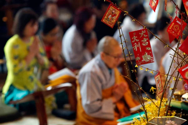 Een Boeddhistische Tempel Vietnamees Nieuwjaarsfeest Tet Frankrijk — Stockfoto