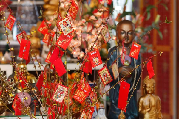 Sobres Rojos Hongbao Para Año Nuevo Chino Color Rojo Símbolo — Foto de Stock