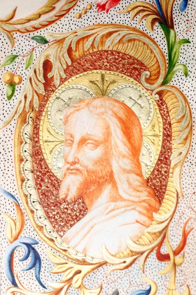 Käsikirjoituksen Valaistus Siunatun Neitsyt Marian Litania 1800 Luvulta Jeesus Kristus — kuvapankkivalokuva