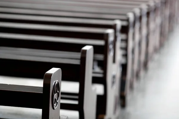 stock image Cathedral of Saint John The Evangelist. Pews in rows.  Kuala Lumpur. Malaysia. 