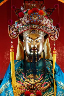 Guan Di Çin Tao tapınağı. General Kwan ya da Guan Di: Taoist Savaş ve Edebiyat Tanrısı. Kuala Lumpur. Malezya. 