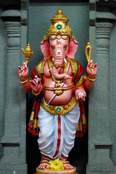 Templo Hindú Sri Mahamariamman Ganesha Ganapati Elefante Dirigió Dios Hindú —  Fotos de Stock