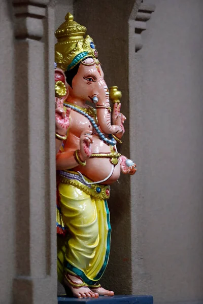 Templo Hindu Sri Mahamariamman Ganesha Ganapati Elefante Encabeçou Deus Hindu — Fotografia de Stock