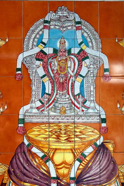 Świątynia Hinduistyczna Sri Mahamariamman Hinduska Bogini Meenakshi Kuala Lumpur Malezja — Zdjęcie stockowe