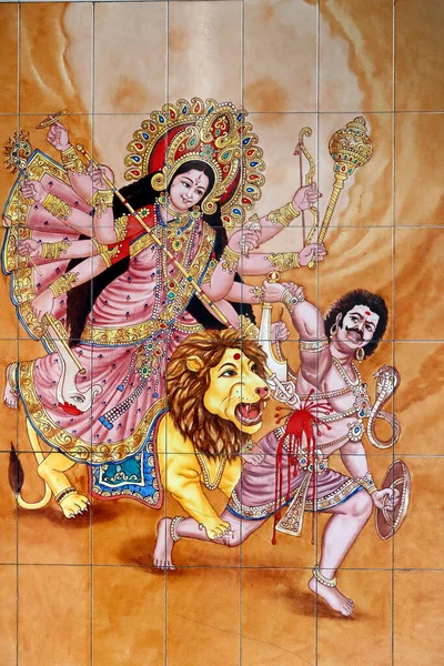 Sri Mahamariamman Tempio Indù Durga Dea Indù Della Guerra Kuala — Foto Stock