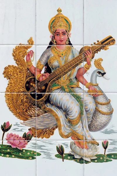 Świątynia Hinduistyczna Sri Mahamariamman Lakshmi Żona Wisznu Jest Boginią Dobrobytu — Zdjęcie stockowe