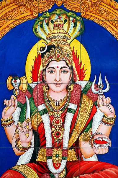 Σρι Mahamariamman Ινδουιστικό Ναό Ινδουίστρια Θεά Καρουμάρι Αμμάν Κουάλα Λουμπούρ — Φωτογραφία Αρχείου