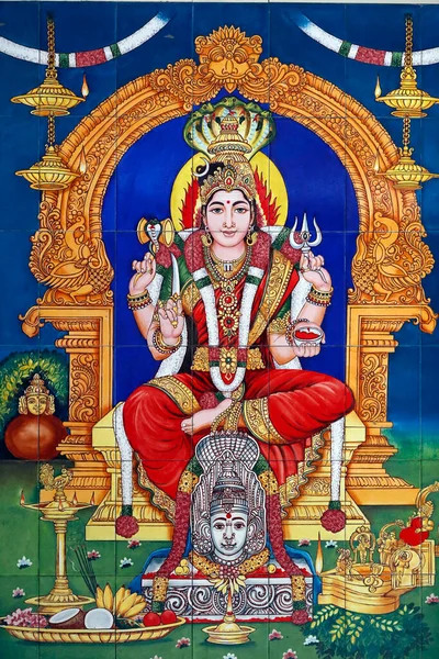 Σρι Mahamariamman Ινδουιστικό Ναό Ινδουίστρια Θεά Καρουμάρι Αμμάν Κουάλα Λουμπούρ — Φωτογραφία Αρχείου