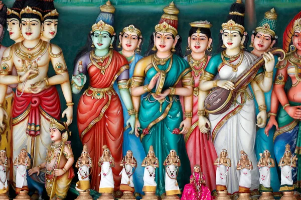 Храм Індуїстів Махамаріамман Скульптурний Замерз Зображенням Божеств Хінду Куала Лумпур — стокове фото