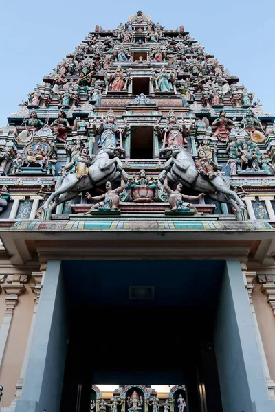 Temple Hindou Sri Mahamariamman Dieux Hindous Ornent Les Étages Raja — Photo