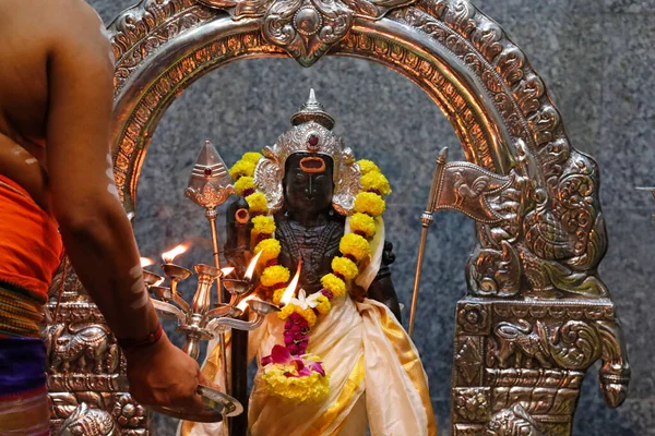 Templo Hindu Sri Mahamariamman Deus Hindu Murugan Guerra Sacerdote Hindu — Fotografia de Stock