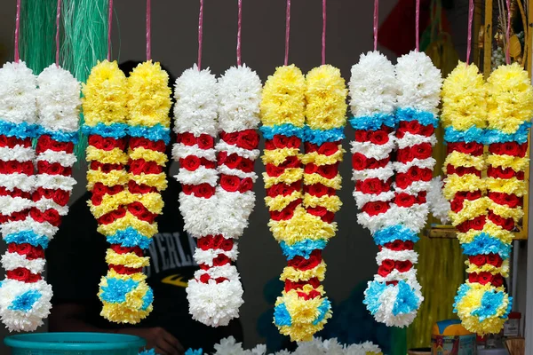 Hindu Tempel Och Helgedom Batu Grottor Blommor Säljs Försäljare Gatorna — Stockfoto
