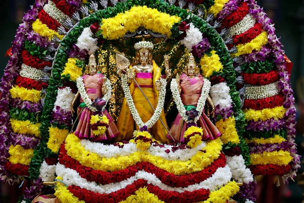 Sri Mahamariamman Hindutempel Hinduistische Gottheiten Murugan Der Gott Des Krieges — Stockfoto
