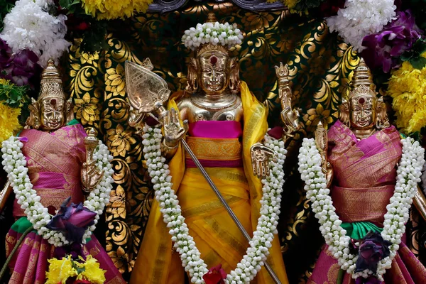 Temple Hindou Sri Mahamariamman Des Divinités Hindoues Murugan Dieu Guerre — Photo