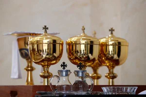 Catholic Church Sunday Mass Eucharist Table — Stock Photo, Image