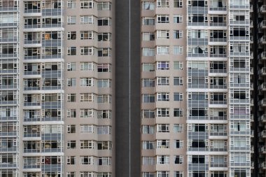 Apartment building windows. Ho Chi Minh City. Vietnam.