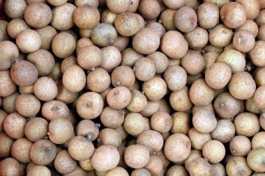 Dimocarpus longan, commonly known as the longan. Fruits for sale at market.  Vietnam. 