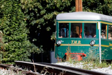 Mont Blanc Tramvayı (TMB) Fransa 'nın en yüksek demiryolu hattıdır. Saint-Gervais. Fransa. 