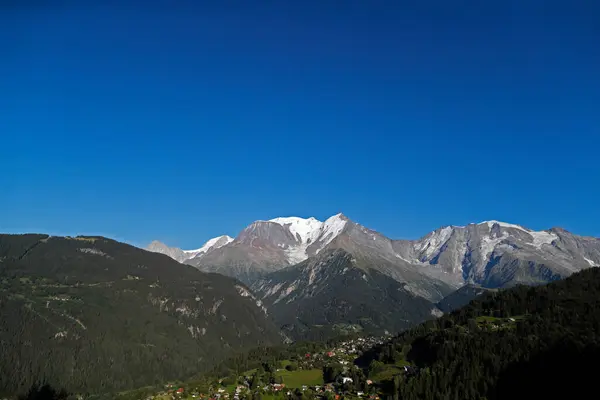 Paysage Des Alpes Françaises Été Mont Blanc Massif Village Saint — Photo