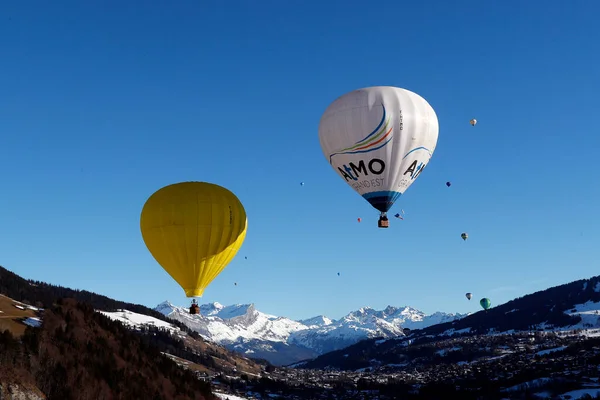 Palloni Aerostatici Nelle Alpi Francesi Francia — Foto Stock