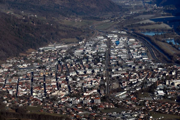 Flygfoto Över Staden Sallanches Franska Alperna Frankrike — Stockfoto