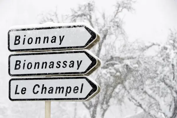 Francouzské Alpy Zimě Čerstvý Sníh Bionnassay Svatý Gervais Les Bains — Stock fotografie
