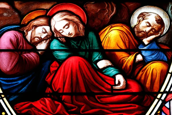 Basiliek Van Onze Lieve Vrouw Van Genève Glas Lood Jezus — Stockfoto