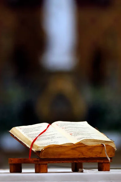 Cenevre Leydisi Bazilikası Missal Mihrapta Ayin Için Hazır Cenevre Sviçre — Stok fotoğraf