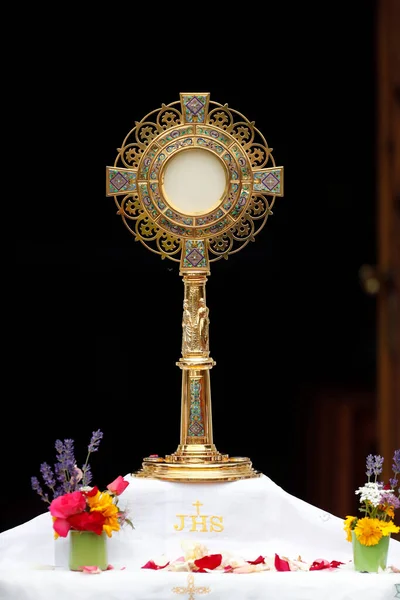Corpus Christi Kutsanmış Ayin Bayramı Ayin Merasimi Roche Sur Foron — Stok fotoğraf