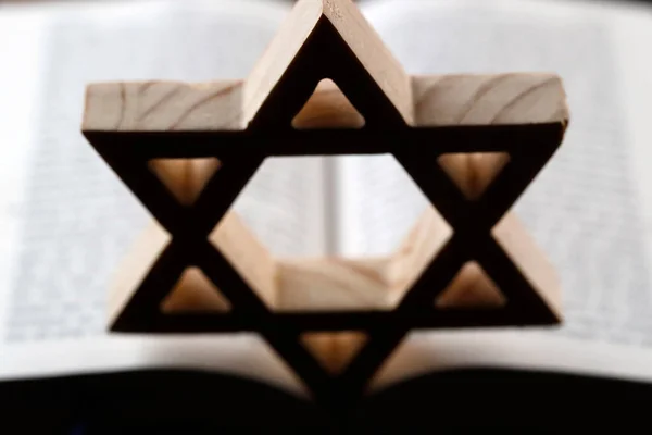 Stella Ebraica Stella Davide Una Torah Simbolo Religioso — Foto Stock