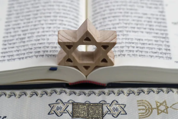 Joodse Ster Ster Van David Een Thora Religieus Symbool — Stockfoto