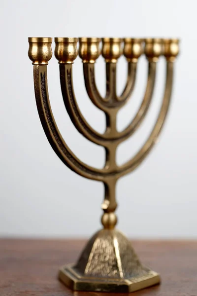 Menorah Candeeiro Hebraico Sete Lâmpadas Símbolo Judaísmo Desde Tempos Antigos — Fotografia de Stock