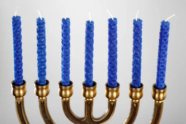 Menóra Vagy Hét Lámpás Héber Lámpaállvány Judaizmus Szimbóluma Ősidők Óta — Stock Fotó
