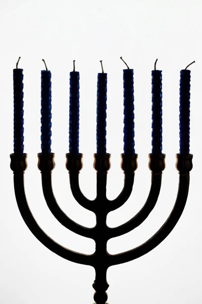 Candelabro Hebreo Menorah Siete Lámparas Símbolo Del Judaísmo Desde Antigüedad — Foto de Stock