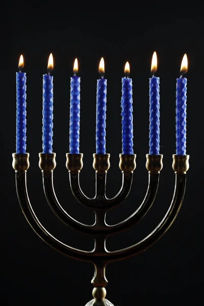 Menorah Candeeiro Hebraico Sete Lâmpadas Símbolo Judaísmo Desde Tempos Antigos — Fotografia de Stock