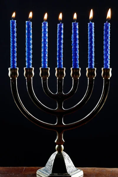 stock image The menorah or seven-lamp Hebrew lampstand, symbol of Judaism since ancient times. 