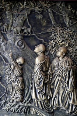 Hırsız Ung Budist tapınağı. Ormandaki Budist rahipler. Quy Nhon. Vietnam. 