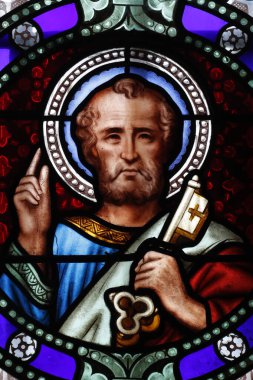 Havari Aziz Peter. Lekeli cam pencere. Le Layau 'da. Fransa. 