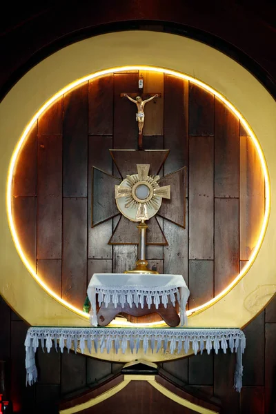 Buon Thuot Cathedral Consecrated Host Placed Monstrance Eucharistic Adoration Buon — Stock Photo, Image