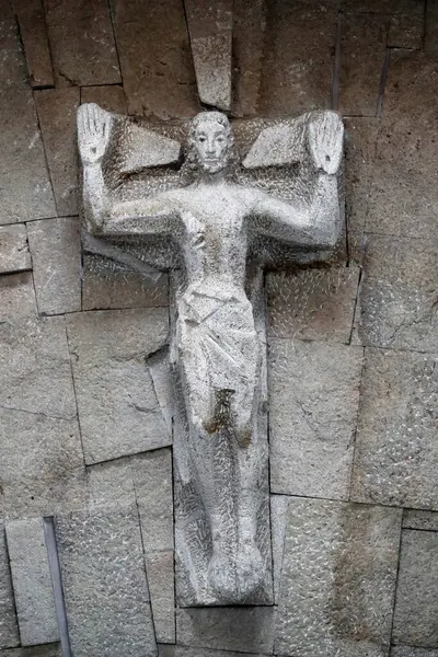 Iglesia Sainte Clotilde Jesús Cruz Escultura Crucifixión —  Fotos de Stock
