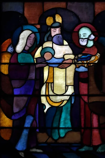 Церква Святої Терези Скляне Скло Презентація Ісуса Храмі Жан Едуард — стокове фото