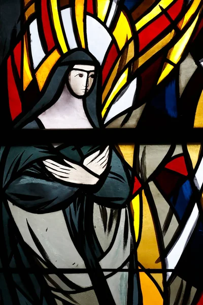 サントここの教会だ ステンドグラスの窓 聖フランシス シャンタル Saint Jane Frances Chantal テオドール ストロウィンスキー著 — ストック写真