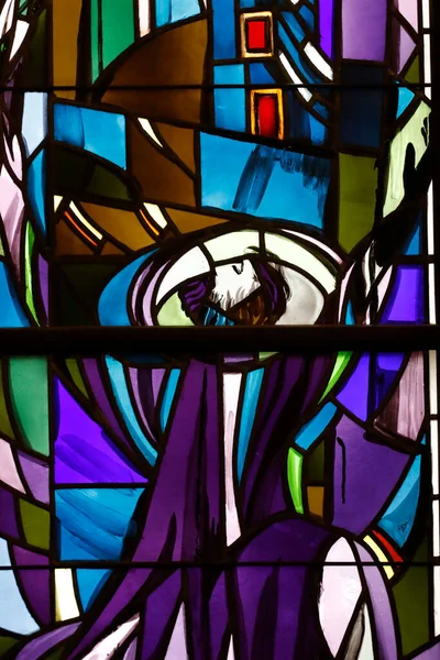 Sainte Therese Kirche Bleiglasfenster Johannes Vom Kreuz Jean Croix Von — Stockfoto