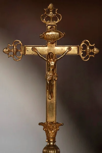 Kościół Tomasza Cantorbery Ukrzyżowanie Jezus Krzyżu Cuiseaux Francja — Zdjęcie stockowe