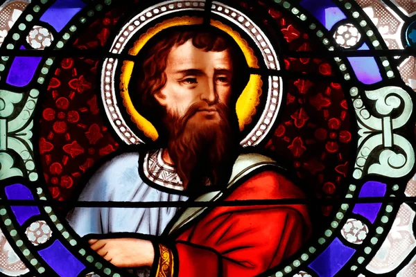 Svatý Pavel Apoštol Skleněné Okno Layau Francie — Stock fotografie