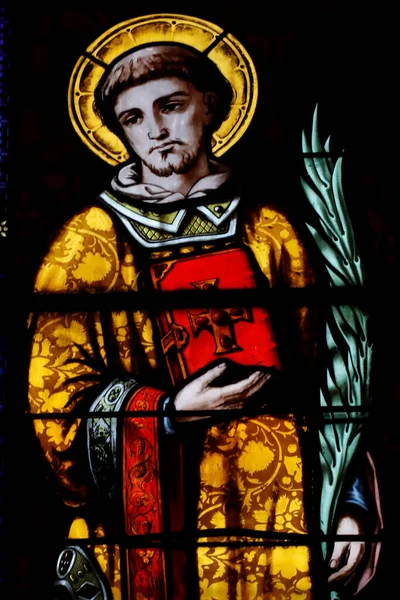 Cordeliers Kirche Bleiglasfenster Sankt Stephan Lons Saunier Frankreich — Stockfoto