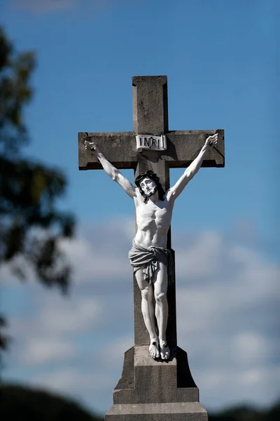Jesús Cruz Crucifixión Saint Germain Les Arlay Francia —  Fotos de Stock