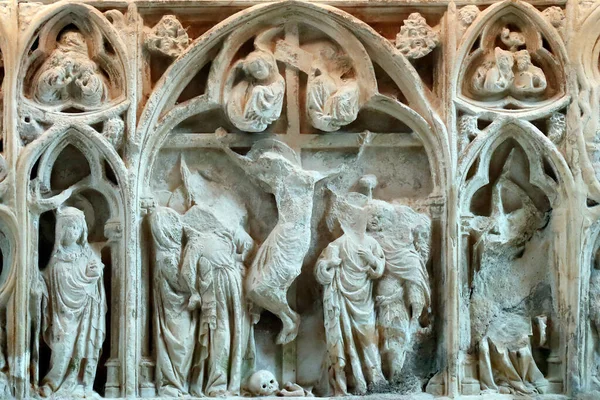 Opactwo Cystersów Fontenay Ukrzyżowanie Chrystusa Rzeźba Francja — Zdjęcie stockowe