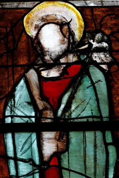 Sankt Martins Kyrka Fönster Målat Glas Helige Joseph Tidigt 1500 — Stockfoto