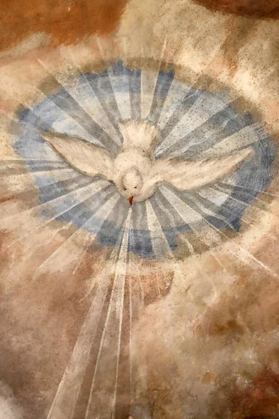 Igreja Notre Dame Assomption Cordon Fresco Pomba Símbolo Para Espírito — Fotografia de Stock